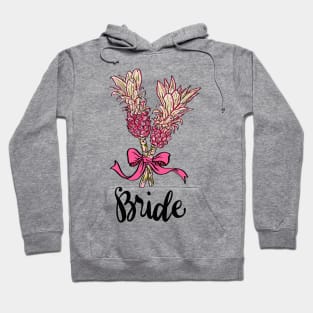 Bride Shirt Pink Pineapple Bouquet Illustration Hoodie